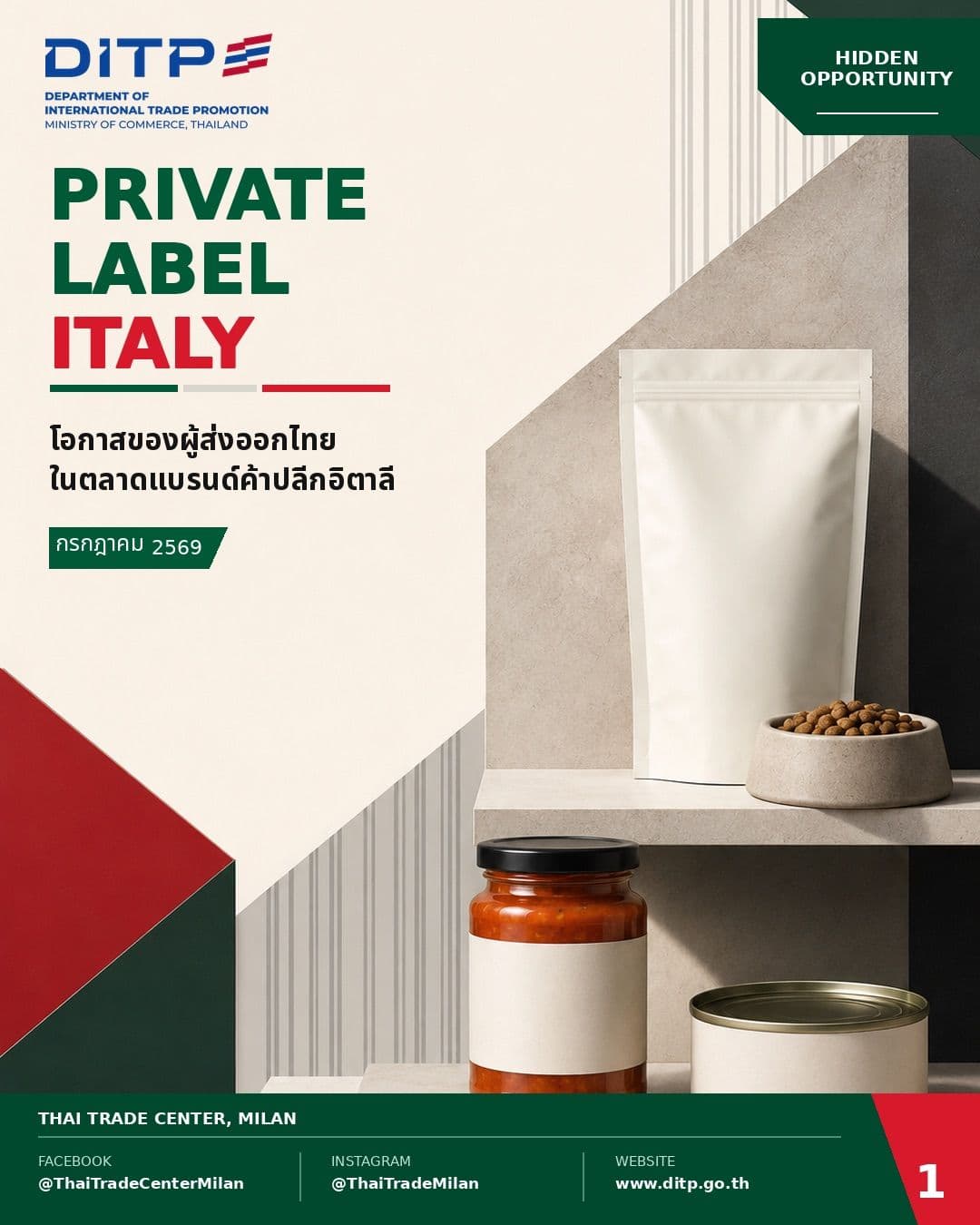 Private Label โอกาสของผู้ส่งออกไทยในตลาดแบรนด์ค้าปลีกอิตาลี